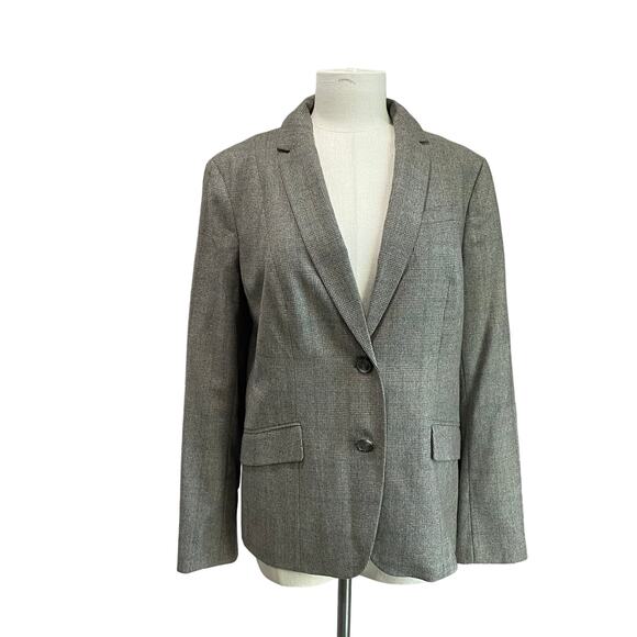 Talbots Italian Wool Blend Blazer Suit Jacket in A Gray Plaid Size 12 NWT - Picture 1 of 12